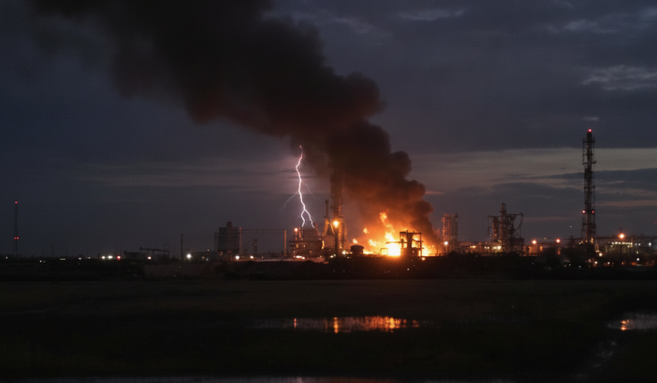 Russian drones attacking Naftogaz gas extraction site