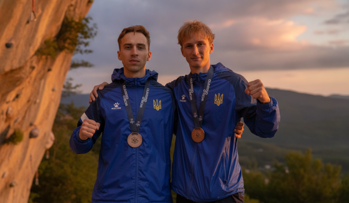 Ukrainian rock climbers during the competition
