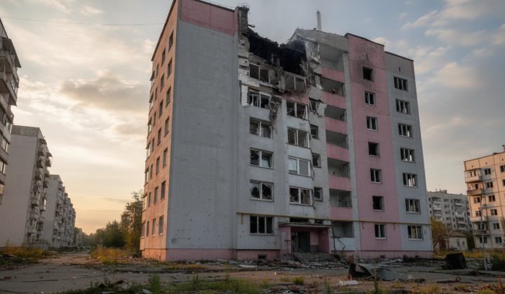 Russian drone hits 25-story building in Kyiv