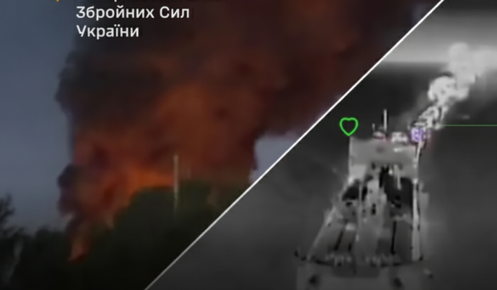 Ukrainian defense forces hit Russian tankers