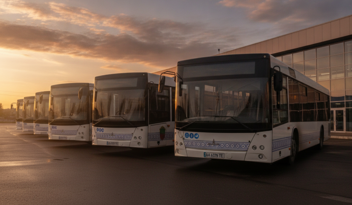 Автобус под бронеплівкой в Запорожье