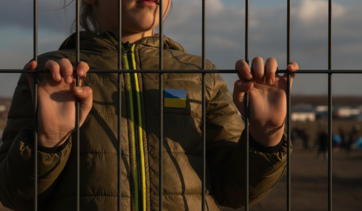 Russian children at the front in the Kremlin