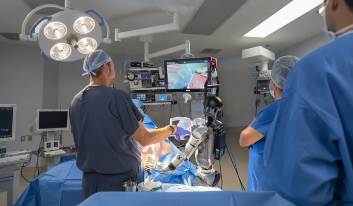 Humanoid robot performing a surgical operation