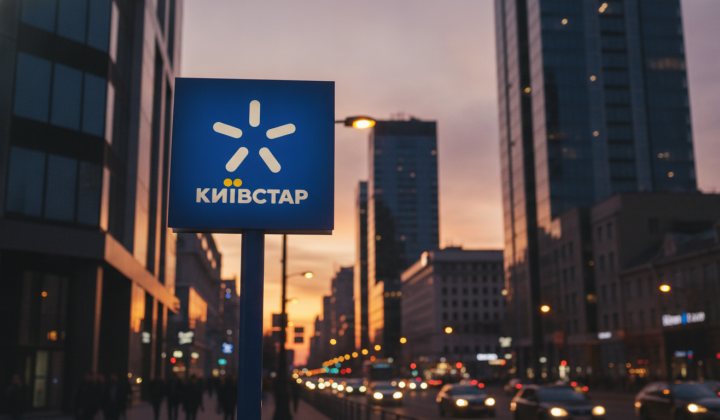 Kyivstar logo on the background of 5G technology