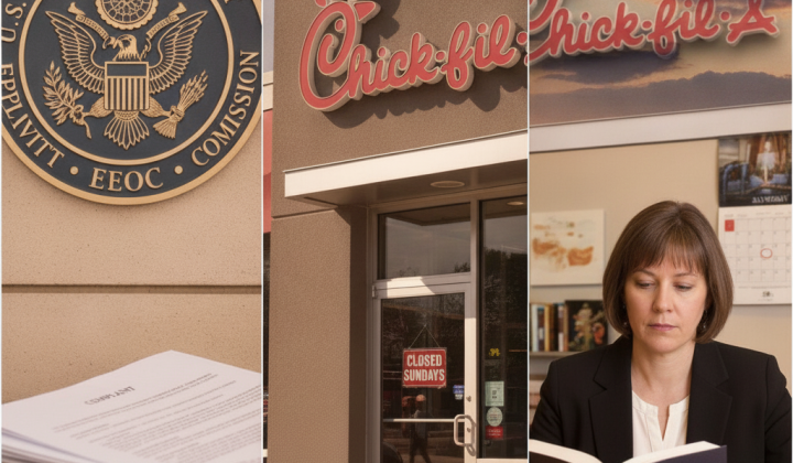 Логотип Chick-fil-A на тлі тексту законодавства