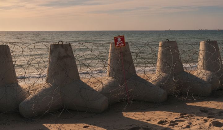 Explosion of ammunition in the sea