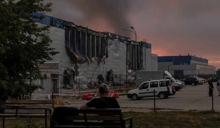 Photo of the destruction in Kyiv from the attack