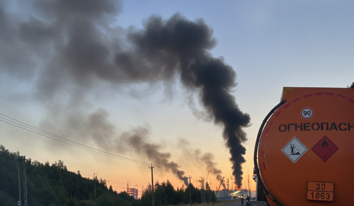 Пожежа в порту Усть-Луга в Росії