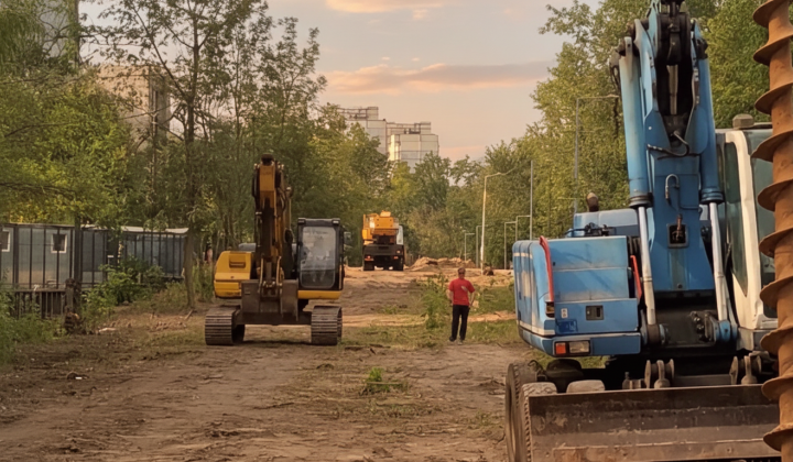 Equipment near trees at Teremky