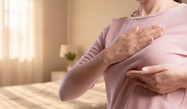 Graphic representation of natural and alarming changes in breasts