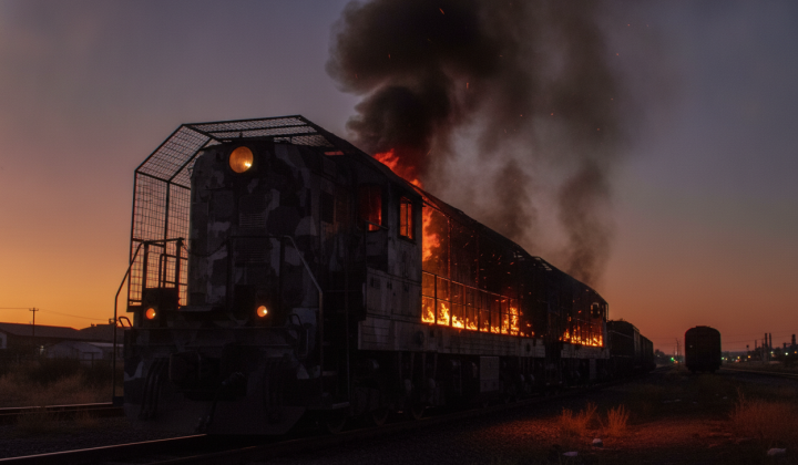 Trains captured by Russian troops in Sumy region