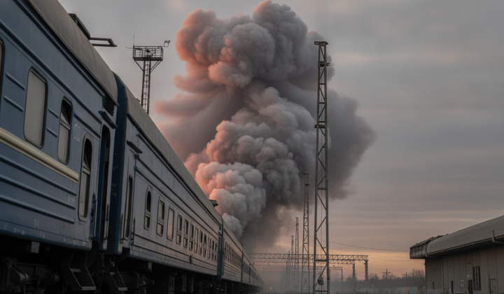 Российский дрон атакует пункт пропуска