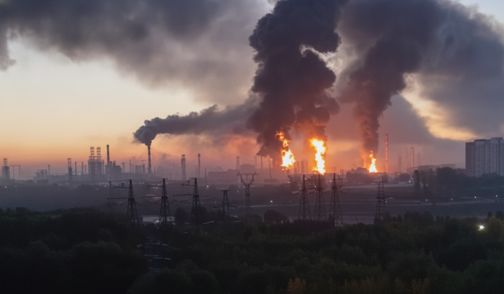 Fire at Moscow oil refinery plant