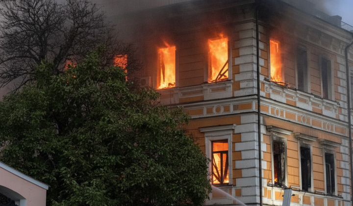 Російський дрон влучив у будівлю Національної академії наук України