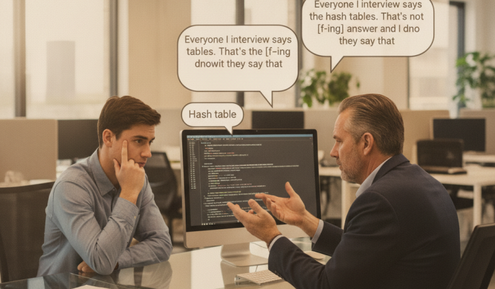 Manager displaying bad code during interview