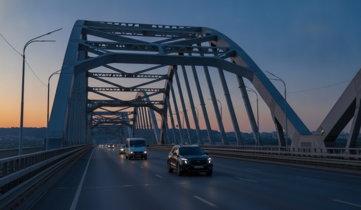 Air alarm in Kyiv - Southern bridge