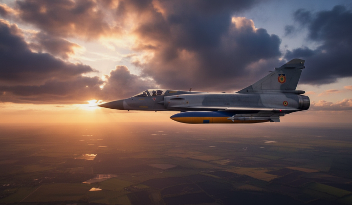Mirage 2000-5F сбивает российскую ракету S8000 «Бандероль»