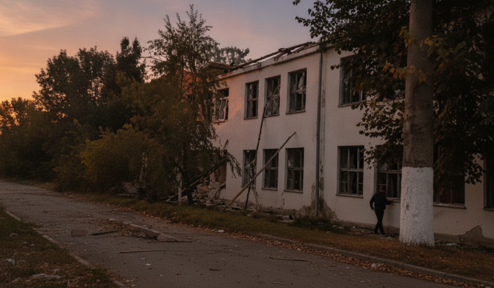 Russian drone crashed into a school in Rivne