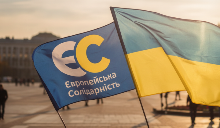 Логотип Европейской Солидарности и деньги