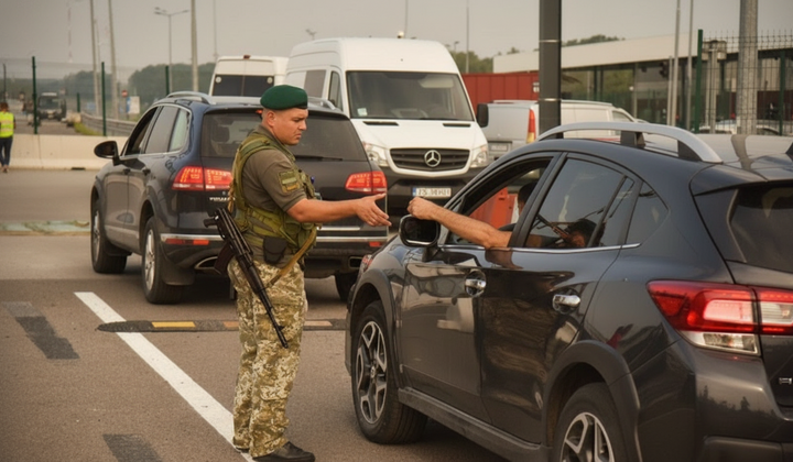 Водій і пасажири виходять з автомобіля