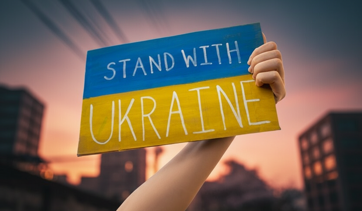 Флаг Украины в Европе