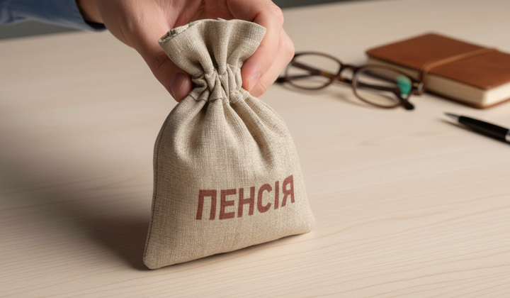 Літня жінка отримує пенсію в банкнотах