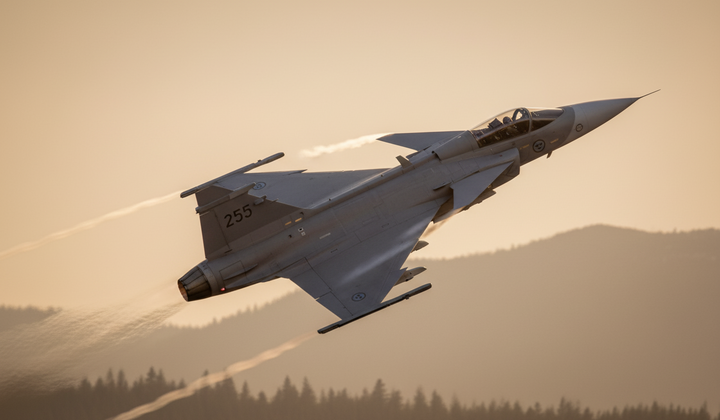 Самолет Saab Gripen на заводе в Украине