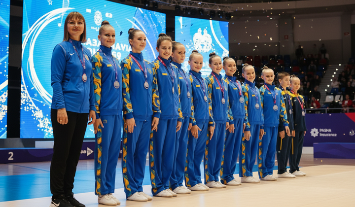 Дівчина виконує вправу на чемпіонаті