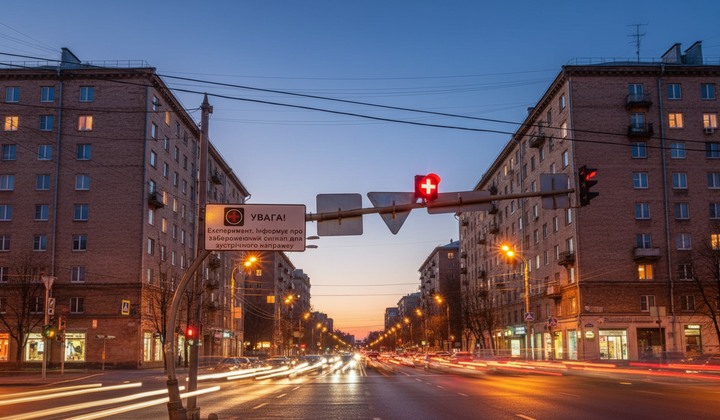 світлофор з червоним хрестом