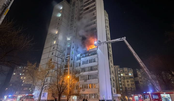 Последствия ракетной атаки на Киев