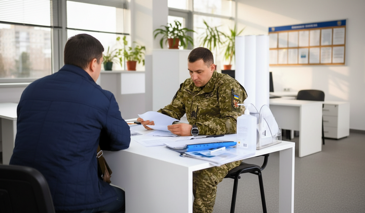 A young woman takes a passport from employees