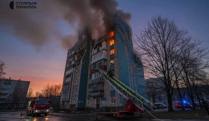 Рятувальна операція на місці пошкодженого будинку