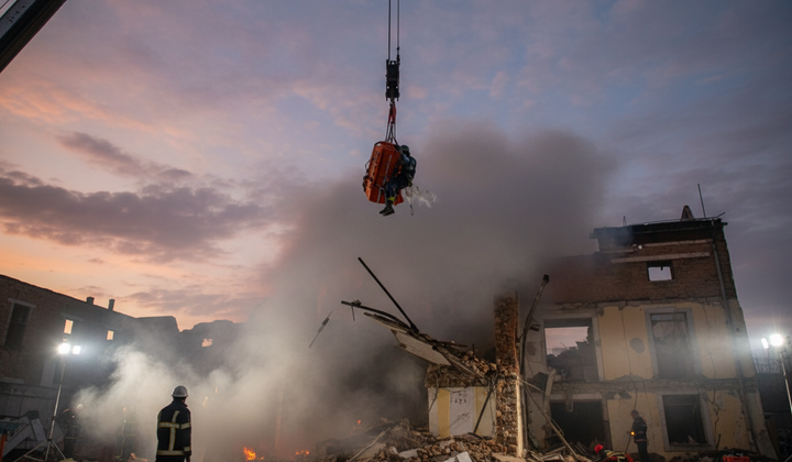 Rescuers extracted the victim from the rubble