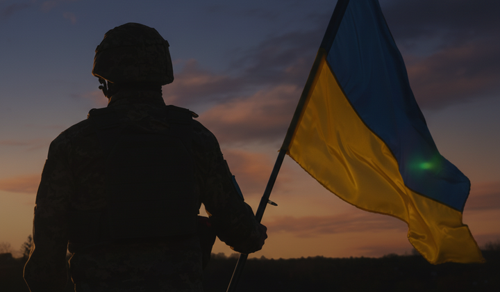 Символическое изображение украинского флага и герба
