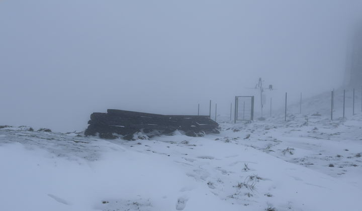 Heavy snowfall on Pip Ivan