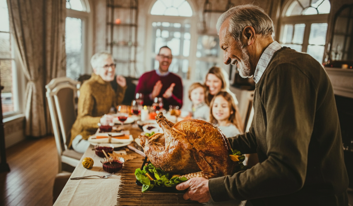 Preparing turkey for Thanksgiving
