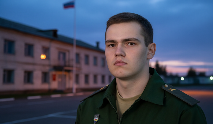 Сани и спортсмен в армейской форме
