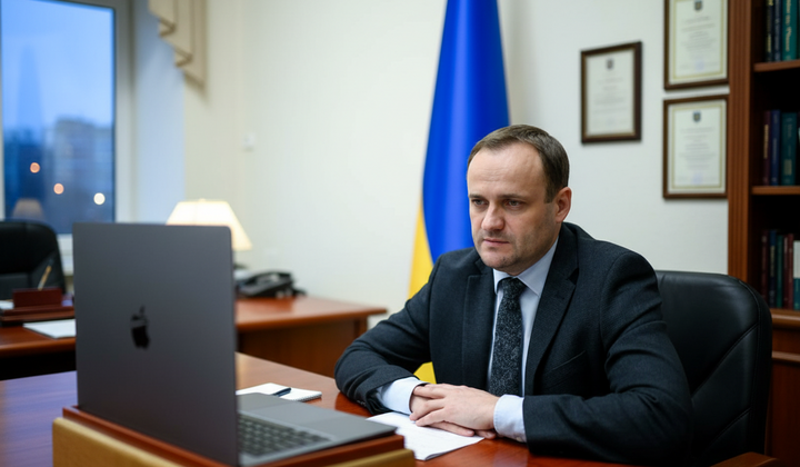 Логотип ИМО на фоне флага Украины