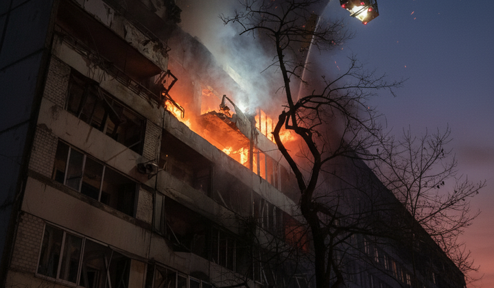 Дома после атаки ночью