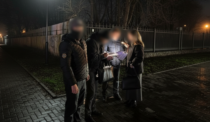 Киевлянин в аппаратуре слушает сообщение