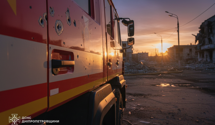 Drone attacks rescuers during fire extinguishing