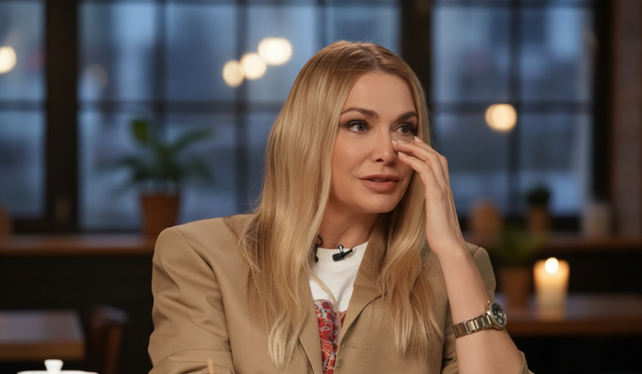 The heroine of the Ukrainian series has a rather symbolic glass of wine