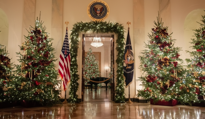 Подготовка Белого дома к Рождеству