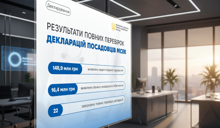 Порушення на 165 млн грн у деклараціях лікарів-експертів МСЕК