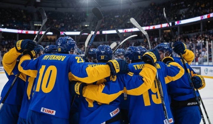Ukraine's youth team at the hockey championship