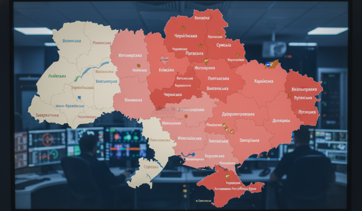 Карта отображает состояние воздуха в Украине
