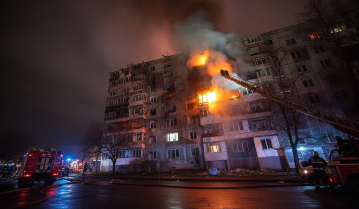 Пожежа у зруйнованих квартирах в Запоріжжі
