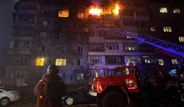 Російський удар дронами по Запоріжжю