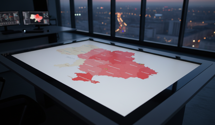 Air raid alarm map in Ukraine