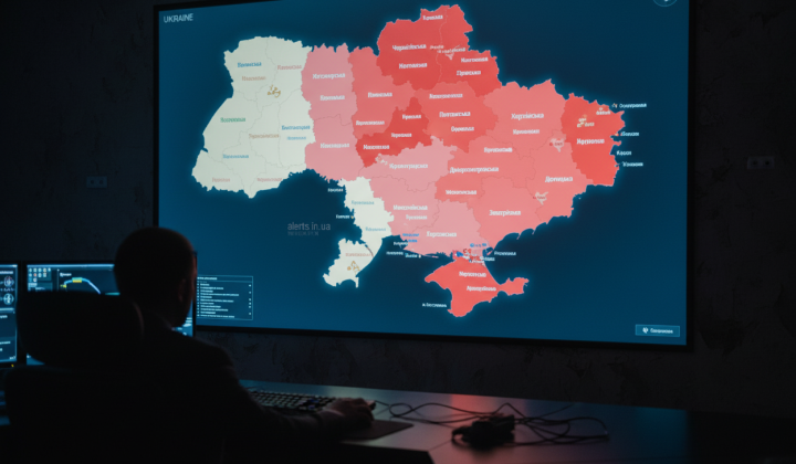 Online air raid map of Ukraine